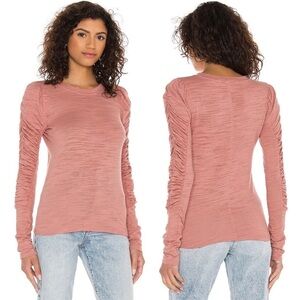 NWT Free People Natasha Puffed Shoulder Long Sleeve Tee